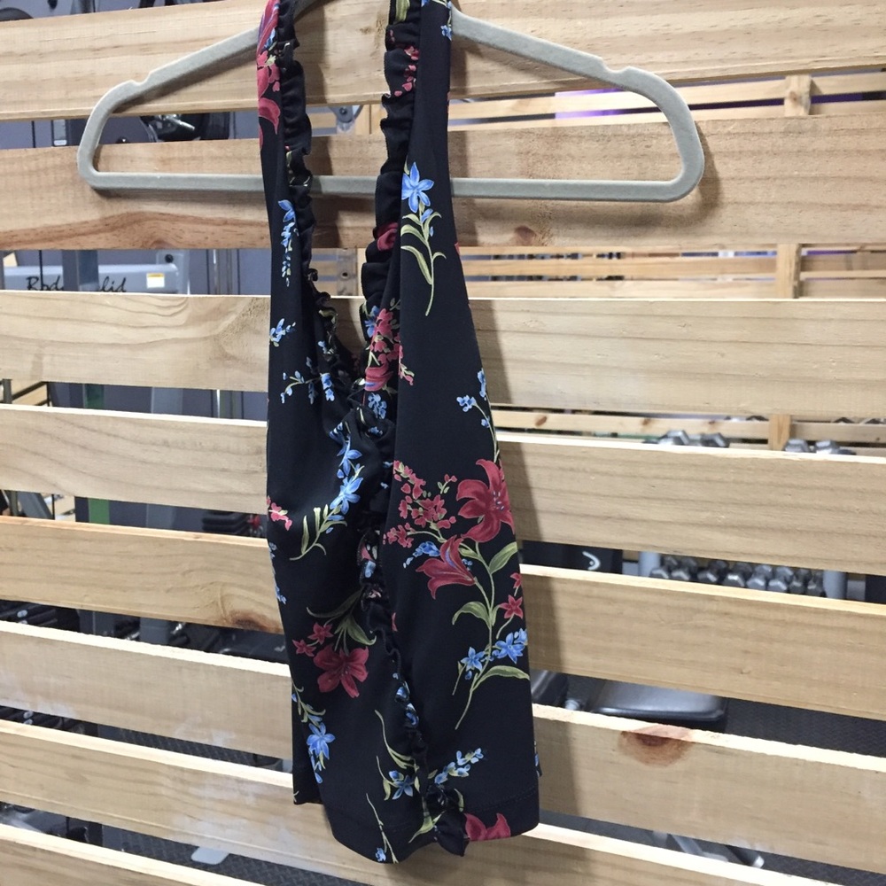 Used BCBG XS Halter Floral Top